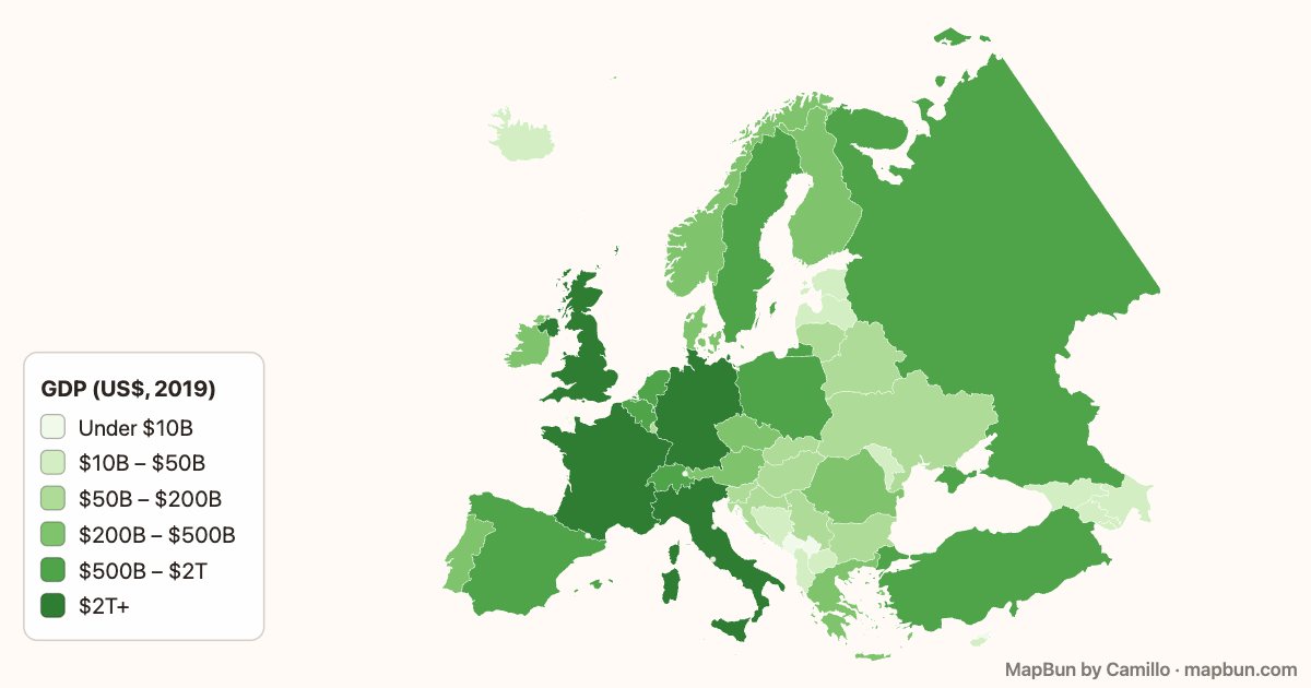 Europe: GDP by country