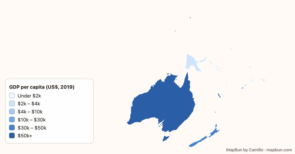 Oceania: GDP per capita
