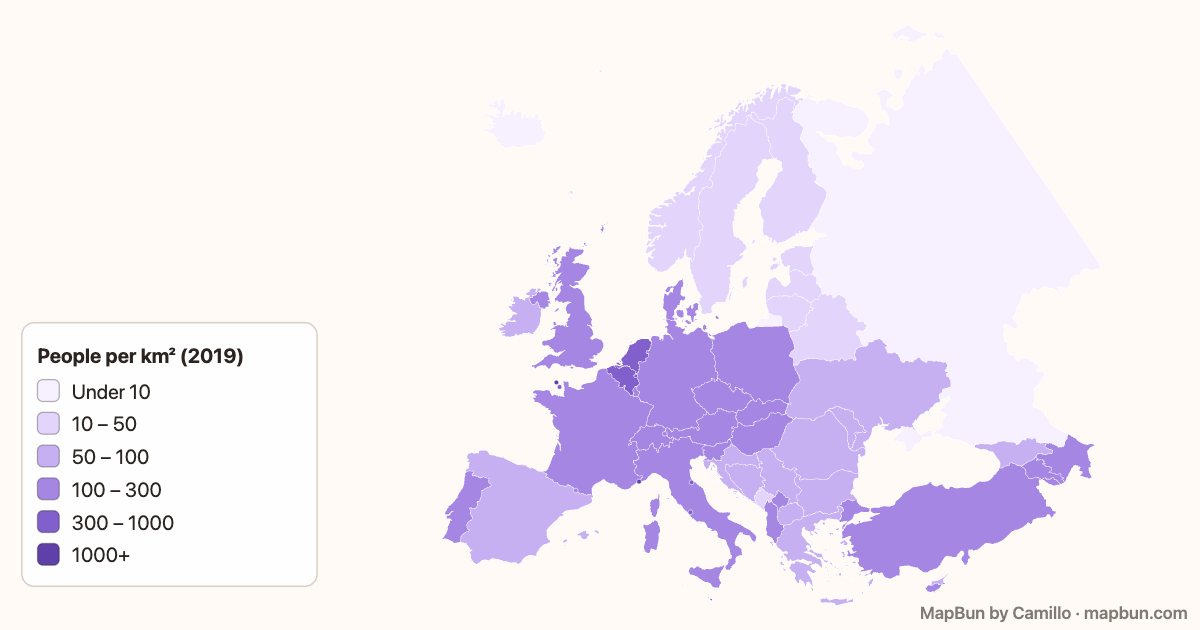 Europe: population density