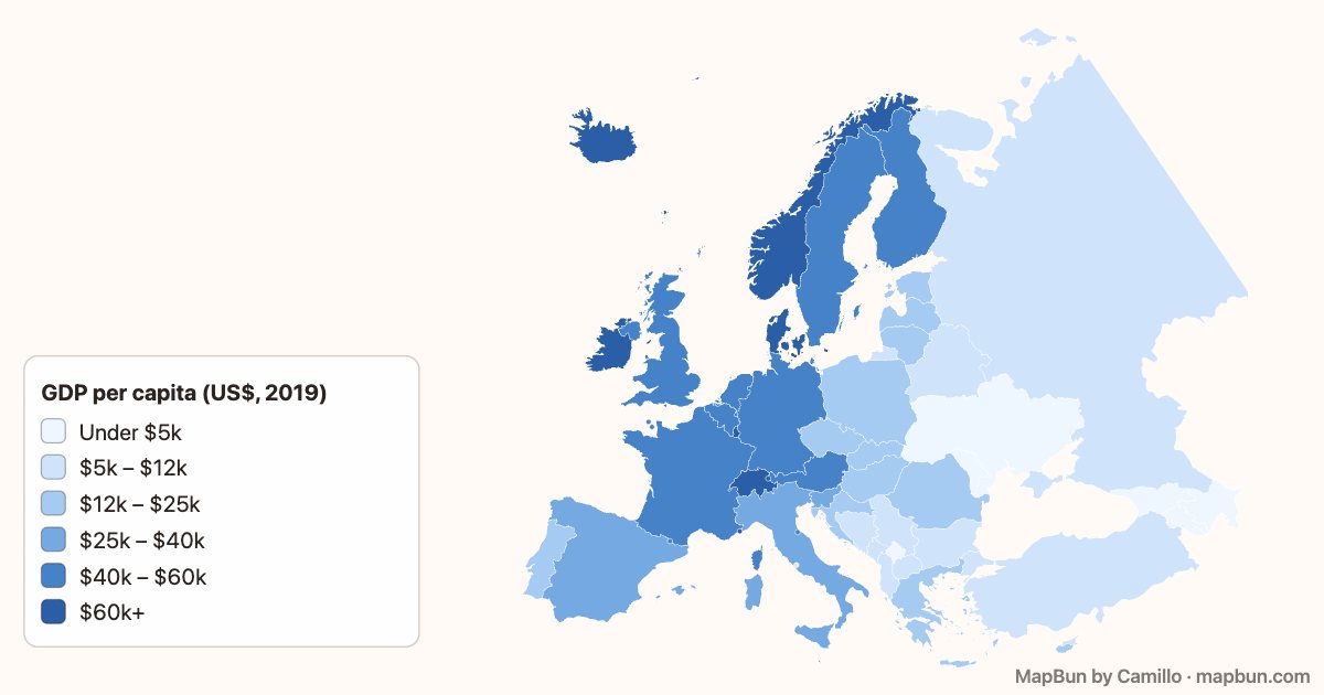 Europe: GDP per capita