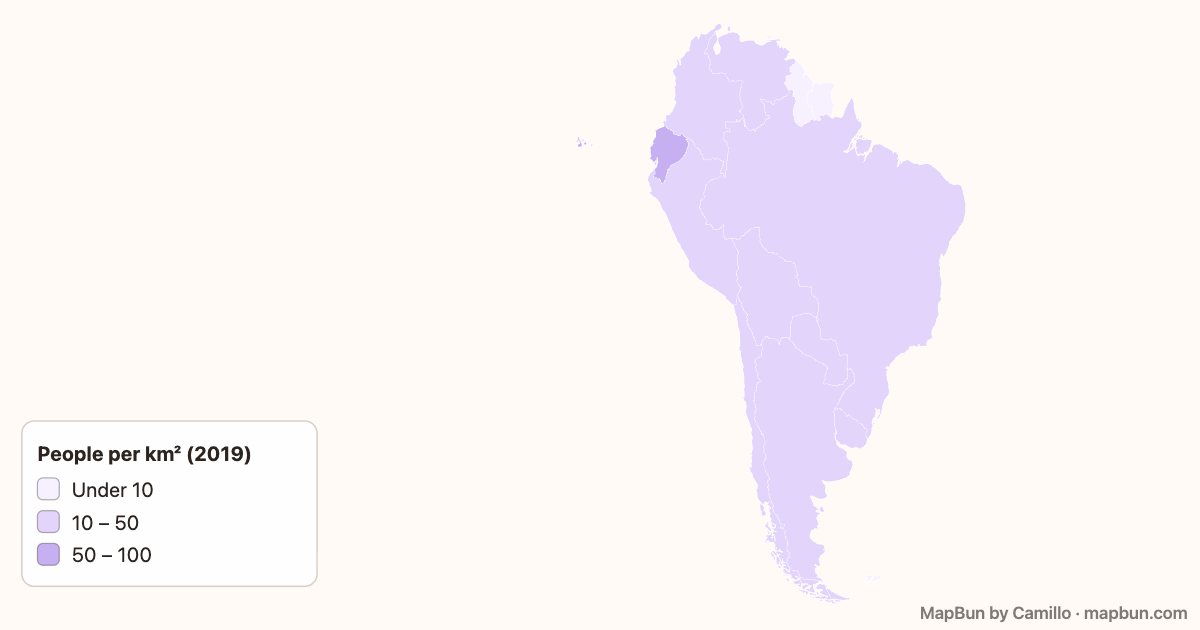South America: population density