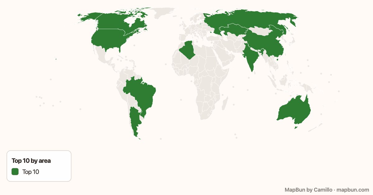 The 10 largest countries by area