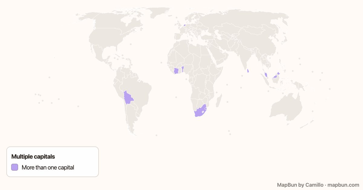 Countries with more than one capital