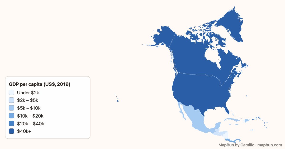 North America: GDP per capita