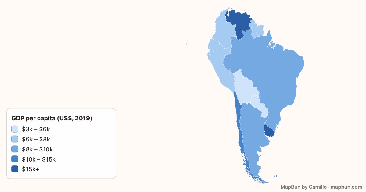 South America: GDP per capita