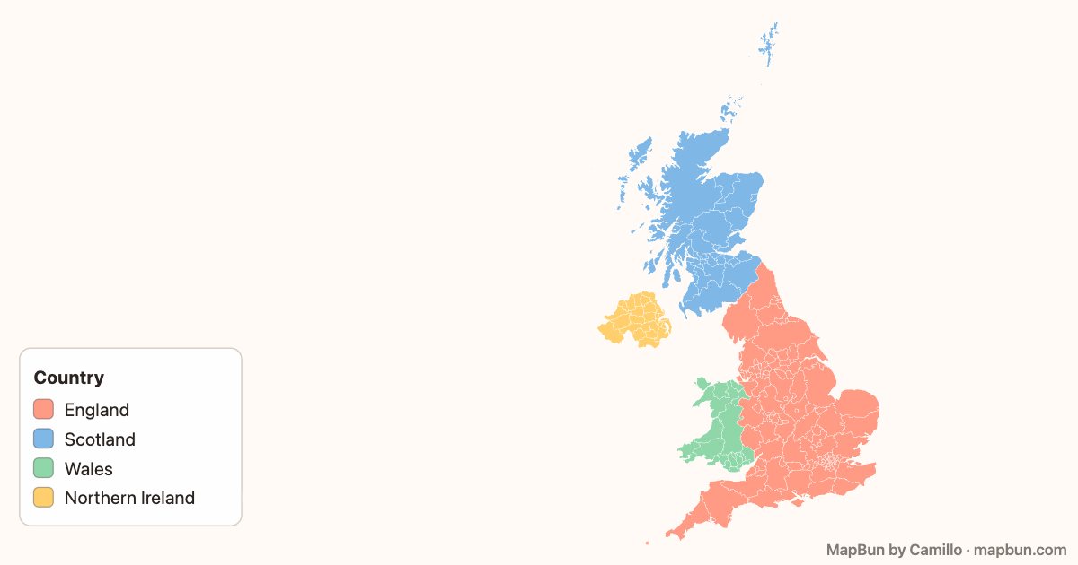 The four countries of the United Kingdom