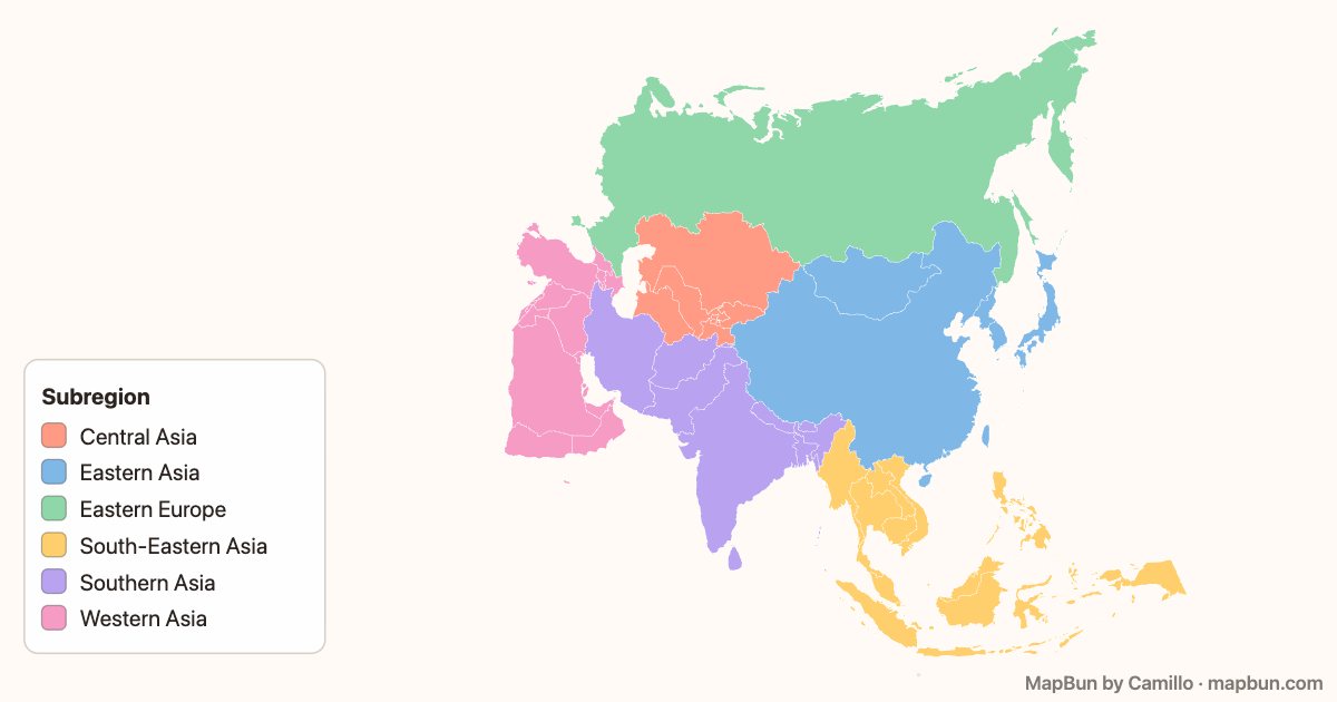 Asia by UN subregion