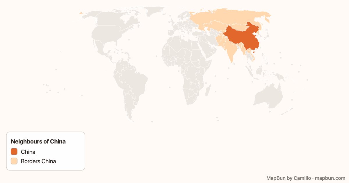 Countries bordering China
