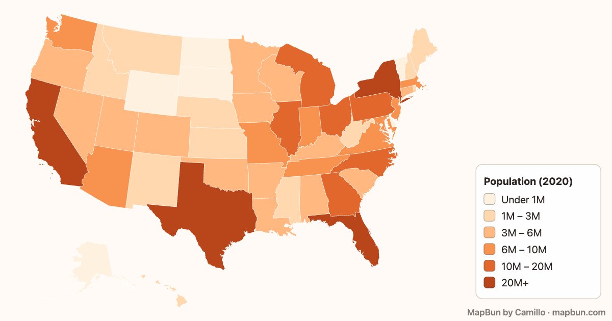 US population by state (2020 census)