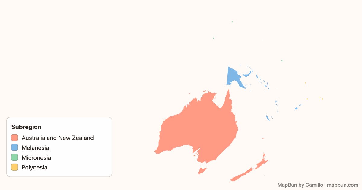 Oceania by UN subregion