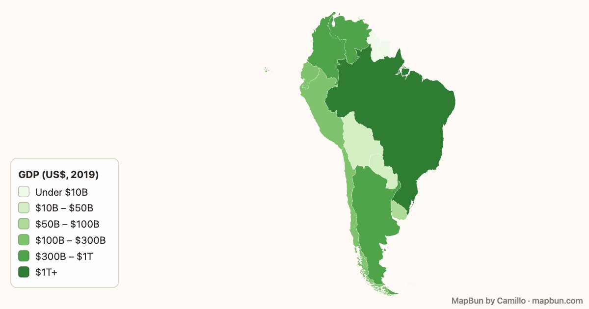South America: GDP by country