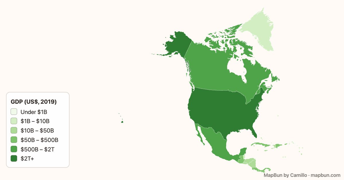 North America: GDP by country