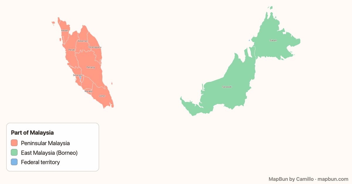 Peninsular and East Malaysia