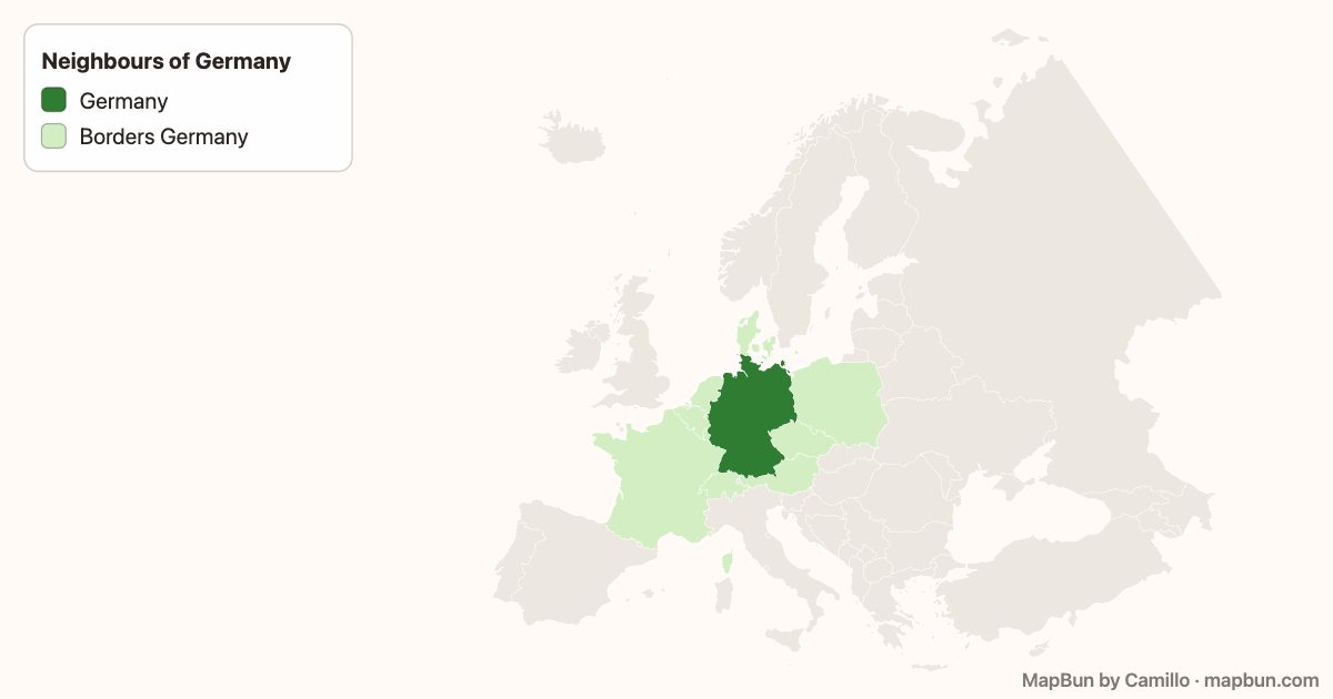 Countries bordering Germany