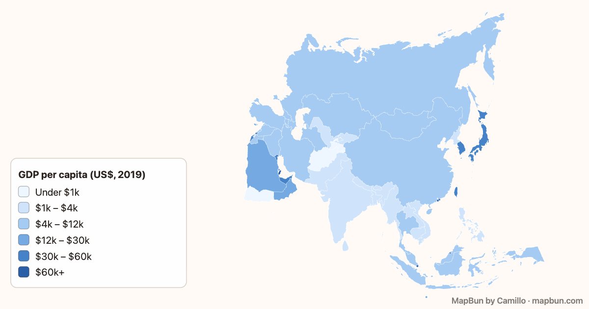 Asia: GDP per capita