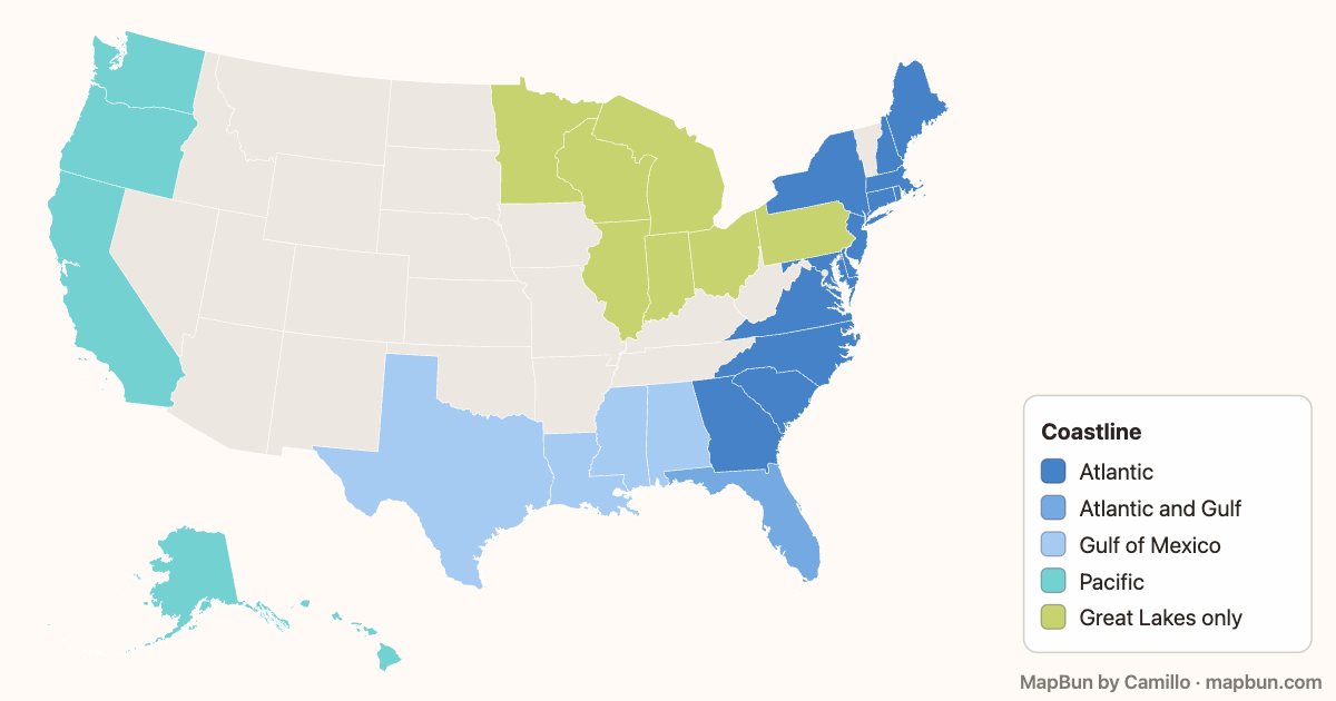 US states by coastline