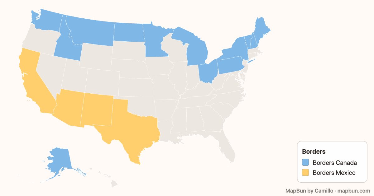 US states on international borders