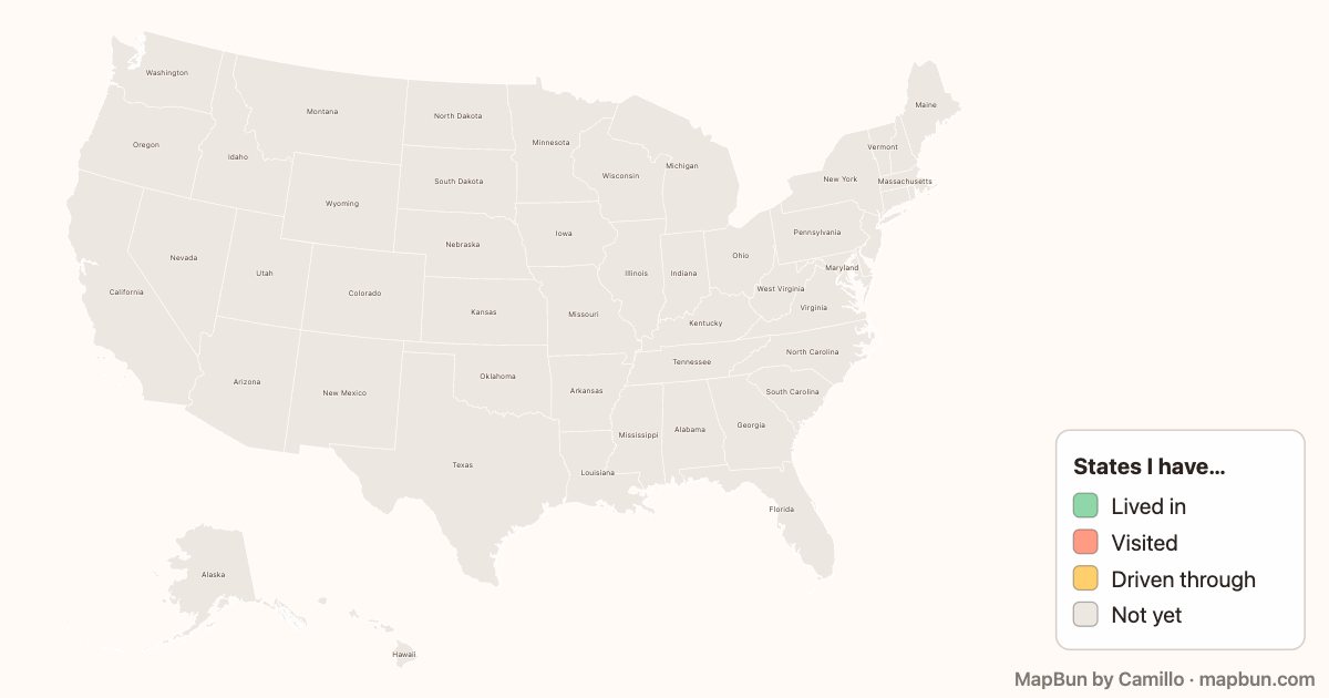 US states visited – template