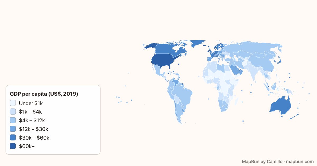 GDP per person around the world